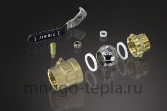 Кран шаровый 1/2" ГШ TIM (DE1201) латунный усиленный прямой  -  рычаг - №1