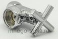 Кран для полотенцесушителя хромированный 1" НГ х 1/2" НГ TIM KV10-LFF042 с крестообразной ручкой, угловой - №3