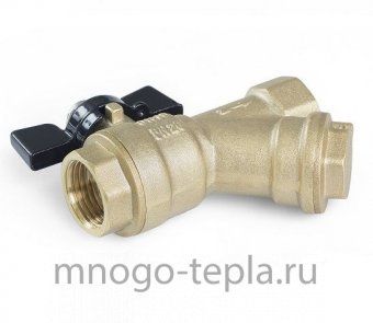 Кран шаровый с фильтром 1/2" ГГ TIM (BL7800) латунный -  бабочка - №1