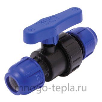 Кран для труб ПНД 32, шаровый, разъемный, компрессионный - №1